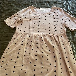 Pink dress with black dots